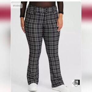 Torrid Studio Black and White Plaid Bootcut Ponte Pants